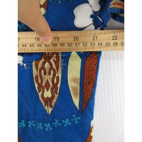 VINTAGE Basix Shirt Small Button Up Hawaiian Hibiscus Flower Surf Board - Picture 5 of 9
